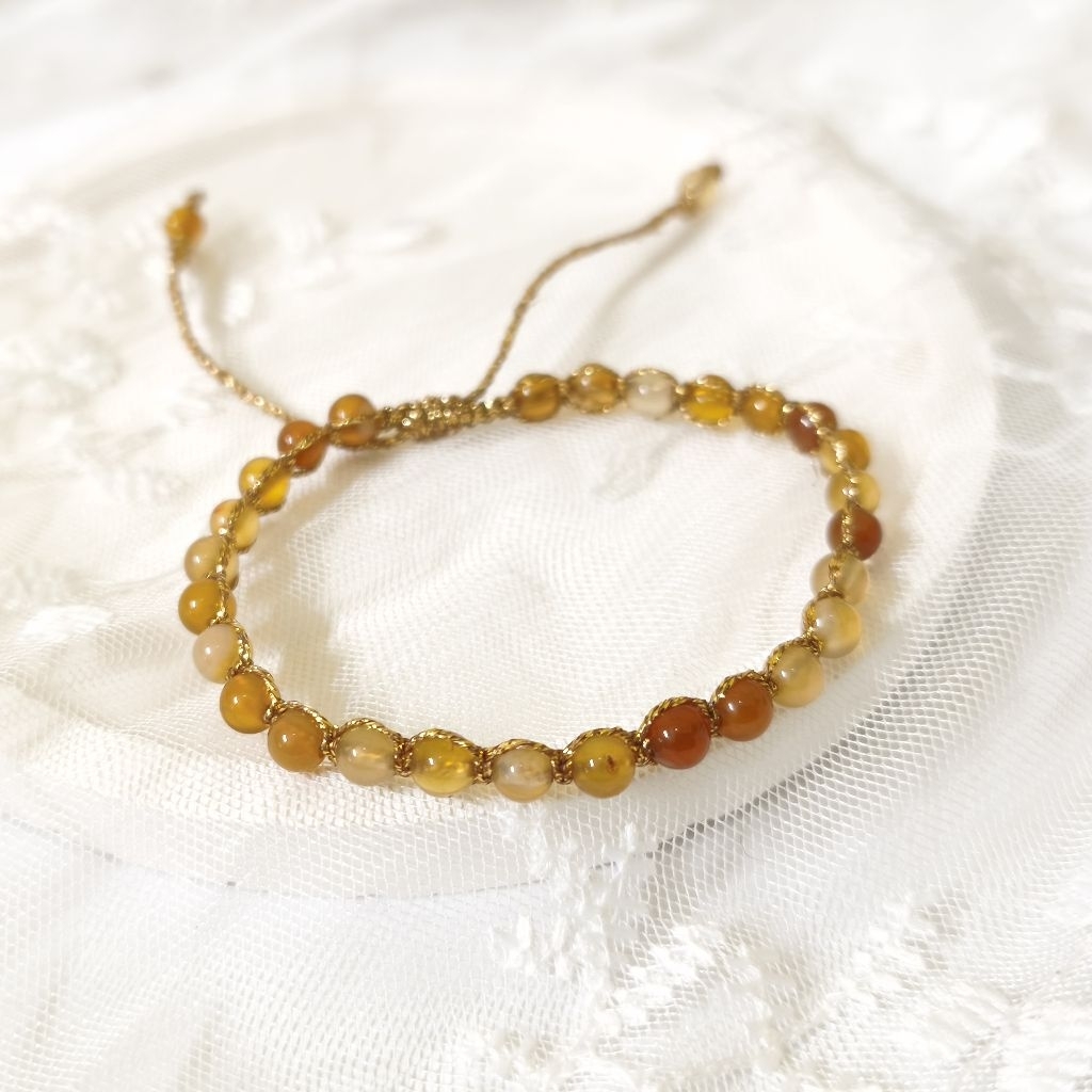 BRACELET NATURAL YELLOW STONES AGATE TALI SAMAPURA