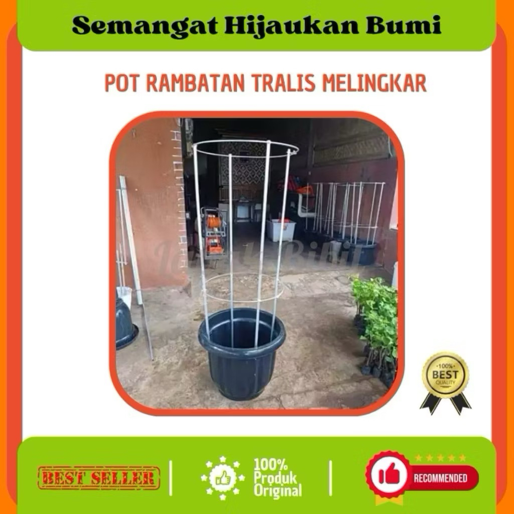 Pot50cm & Rambatan paket Tiang 150cm
