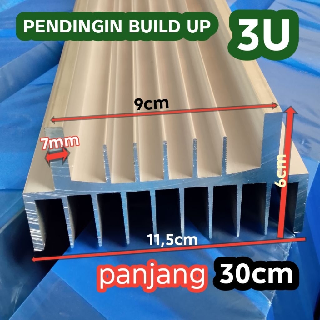 PENDINGIN-HEATSINK 3U putih dengan kualitas terbaik pnjg 30 cm dengan ketebalan 7mm, bandar power