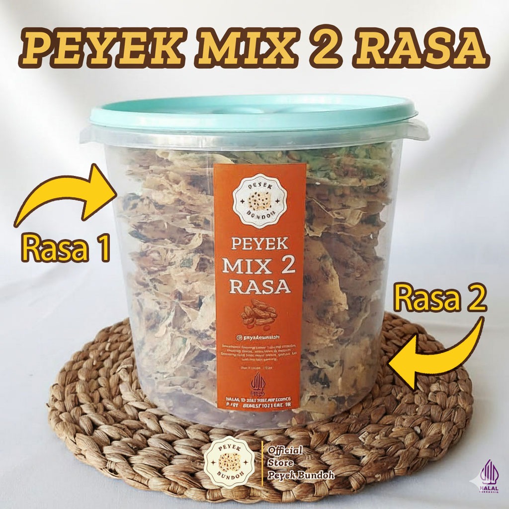 Peyek Bundoh - Peyek Daun Bayam MIX 2 Rasa Kemasan Toples 5 Liter (500gr)