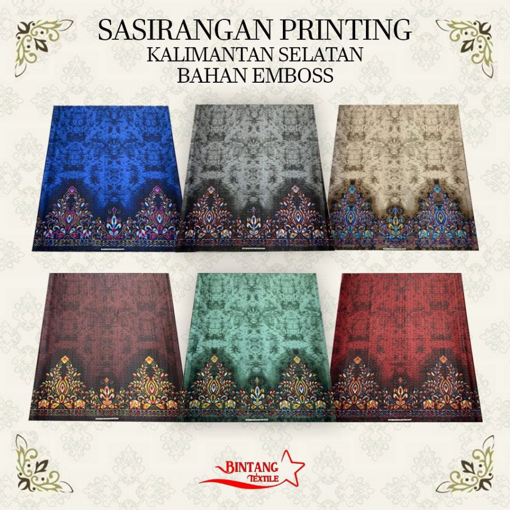 Kain Batik Sasirangan Premium Aspen Lux Waterprint Embossed Modern Etnik Banjar Kalimantan Selatan M
