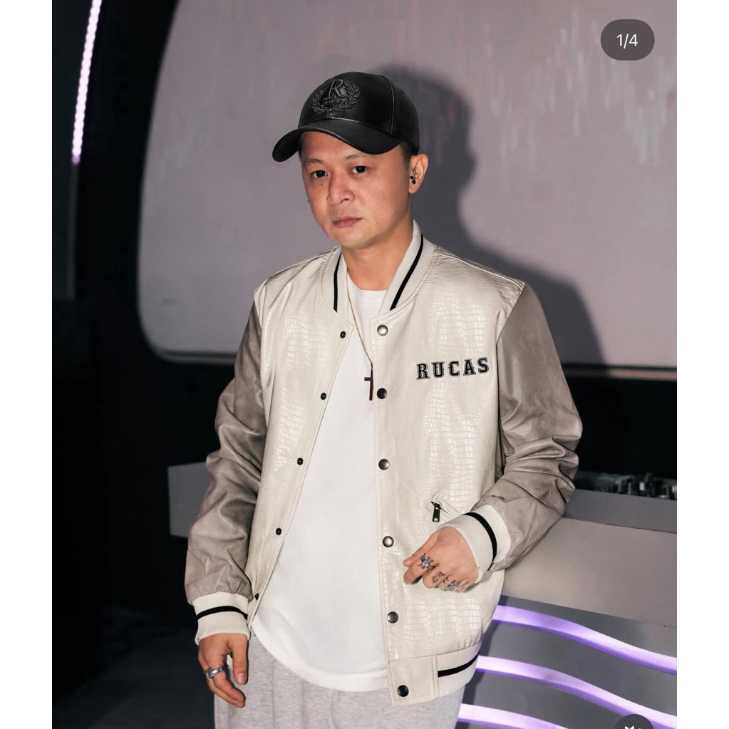 Rucas White Pyhthon Leather Jacket