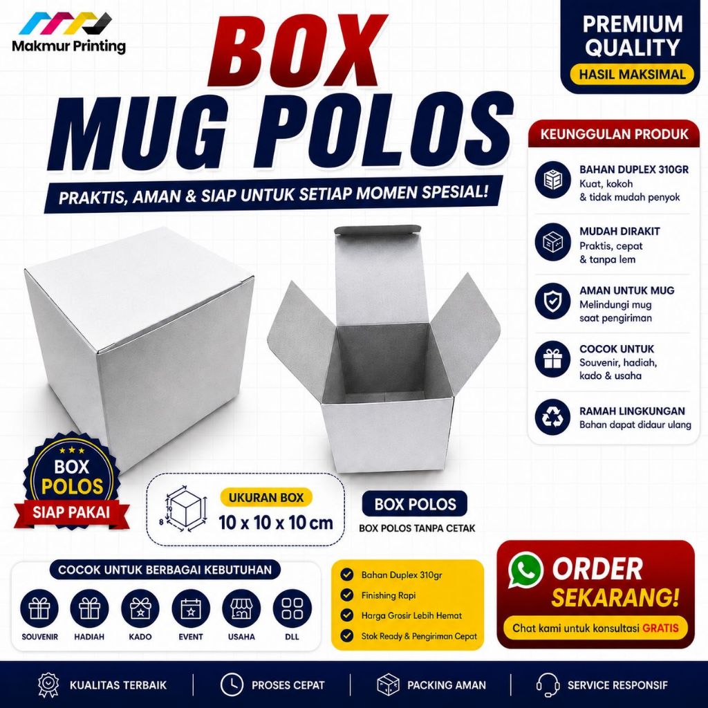 Box Mug Polos | Dus Gelas Souvenir