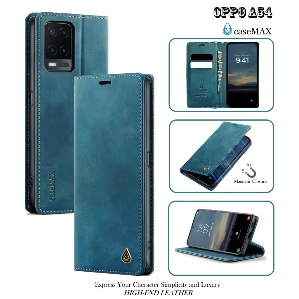 DOMPET HP UNTUK OPPO A54 NEW 2021 LEATHER FLIP CASE OPPO A54 NEW 2021