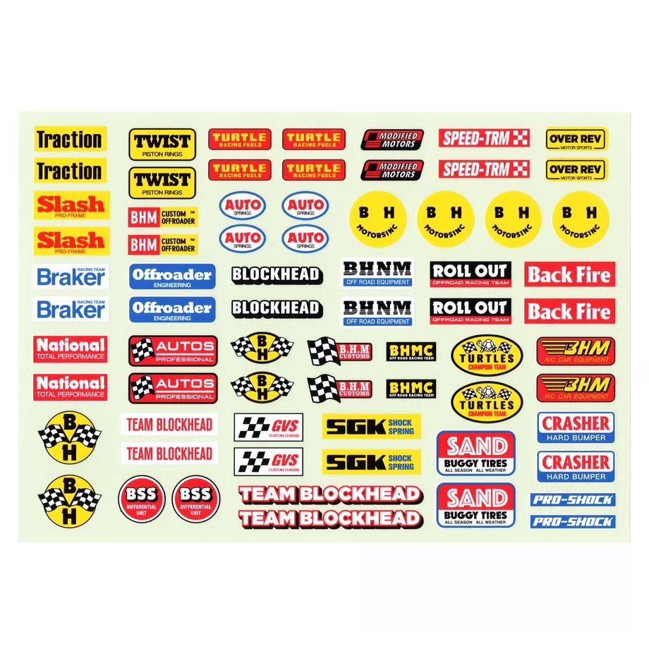 BLOCKHEAD MOTORS SPONSOR DECAL SHEET