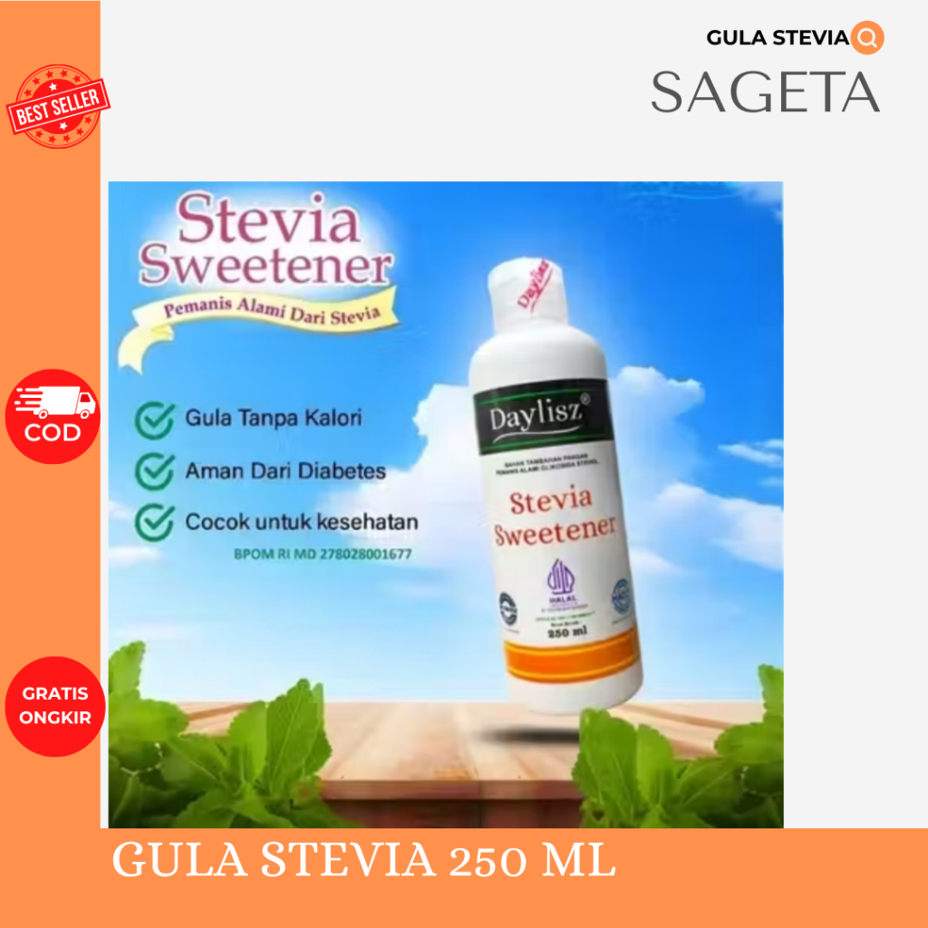 GULA STEVIA - GULA CAIR -  PEMANIS ALAMI - STEVIA CAIR - STEVIA SWEETENER DAYLISZ - GULA UNTUK DIABE