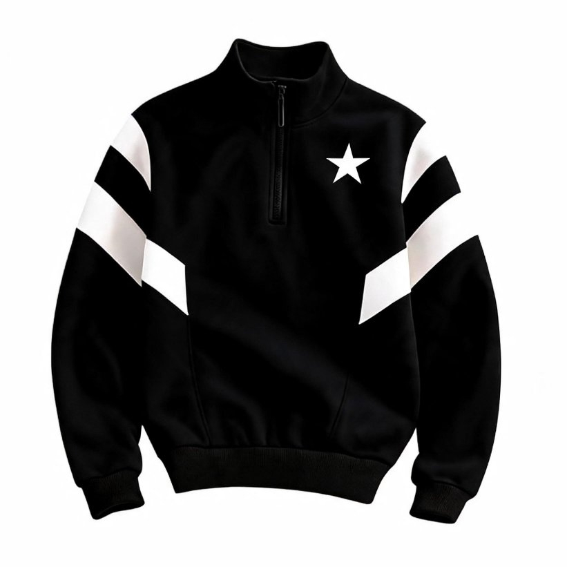 Sweater Crewneck Half Zip Zipper / Sweatshirt Casual / Sweater Pria Wanita / Sweater Half Zip