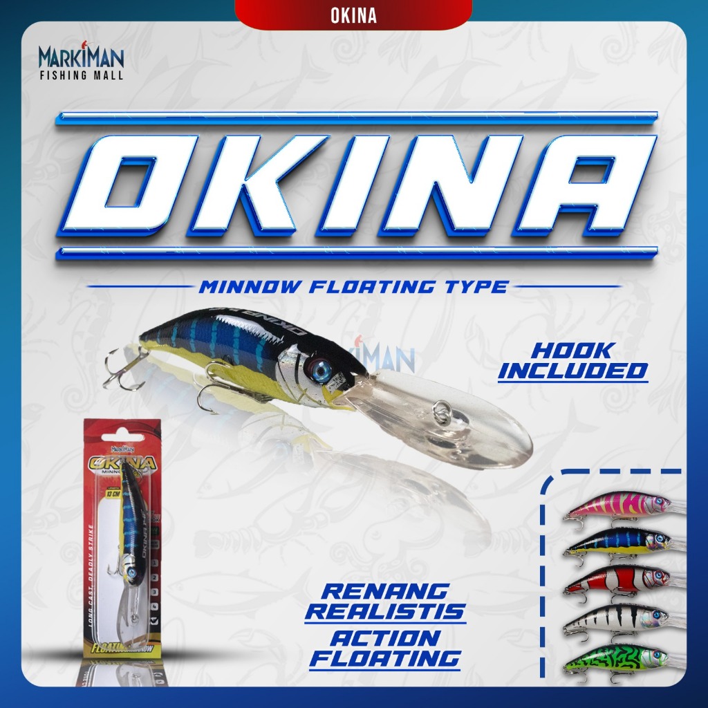 Umpan Minow Okina 14 F Umpan Lure Minow Casting F | Umpan Pancing Minnow Ralita Markiman Sinking Ten