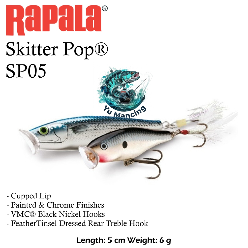 Lure Rapala Skitter Pop SP05 - Umpan Casting Popper 5cm 6gr