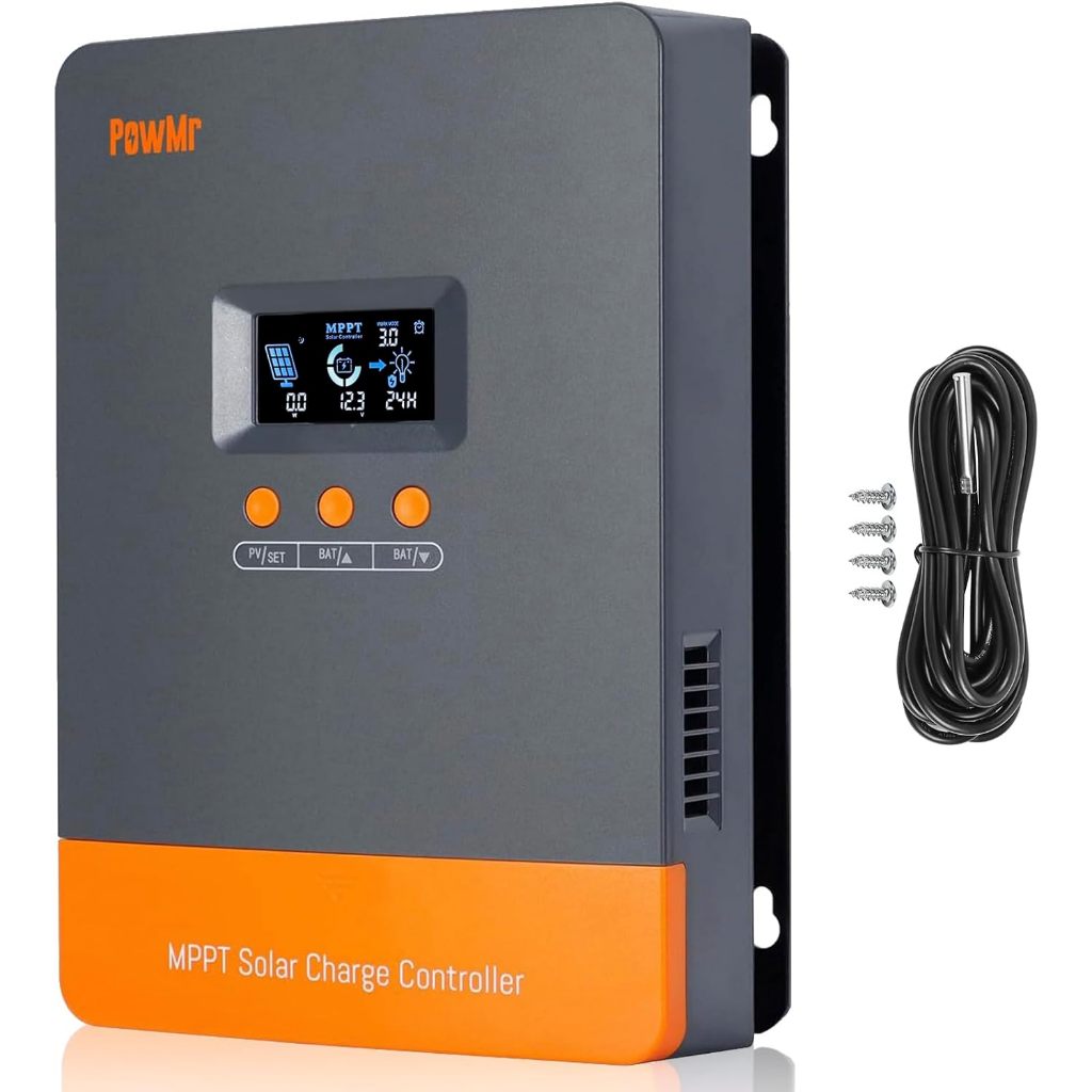 PowMr 60A MPPT Solar Controller, 60amp Battery Charge Controller for 12V/24V/36V/48V Lithium LiFePO4