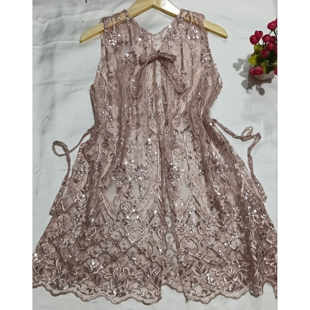 Vest brukat panjang wanita/Ld 86/panjang 85/Rompi Brukat wanita dewasa/Rompi cantik/baju lebaran/seq