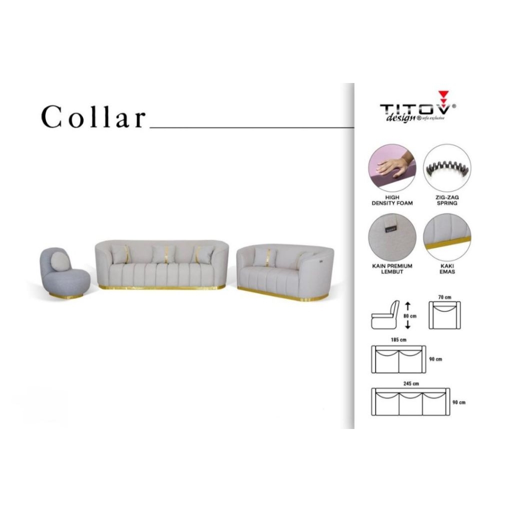 TITOV Sofa 321 Seater Type Collar - Sofa Titov Medan - Sofa Minimalis