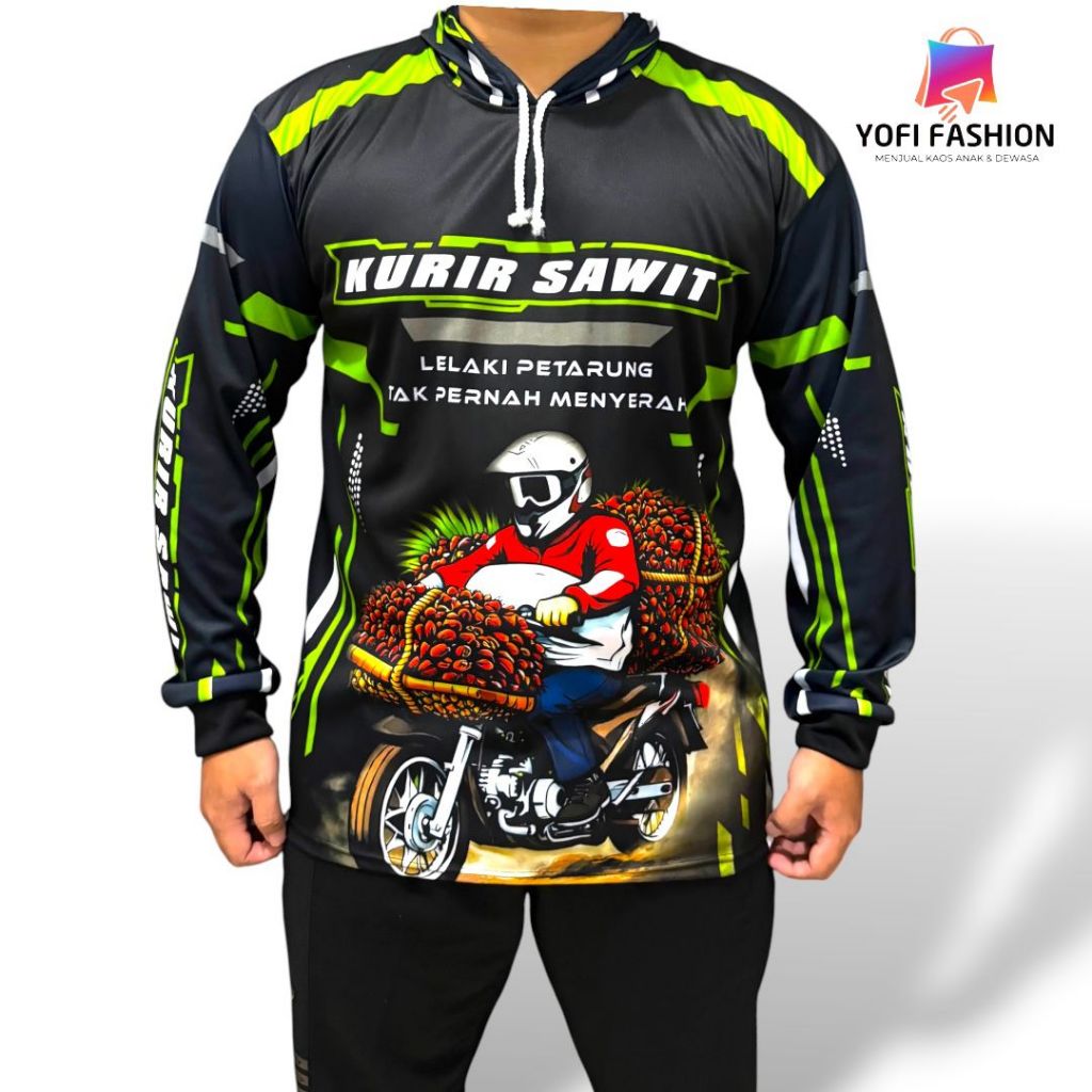JERSEY KURIR SAWIT BAJU ANGKUT SAWIT KAOS PEMANEN SAWIT LENGAN PANJANG FULL PRINTING