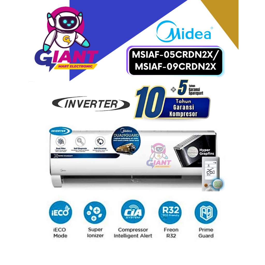 AC MIDEA MSIAF-05CRDN2X/MSIAF-09CRDN2X /  MSIAF-05-CRDN2X/MSIAF-09-CRDN2X SPLIT INVERTER