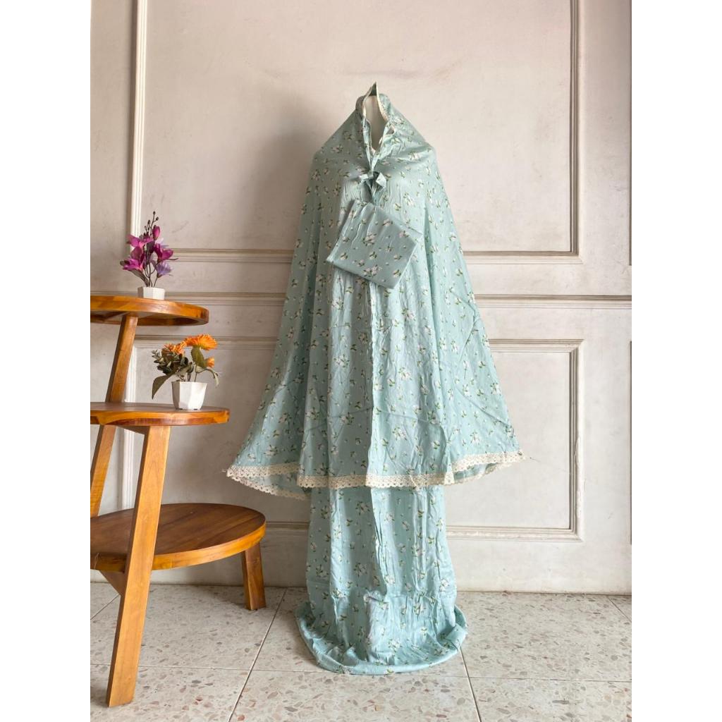 MUKENA RAYON MOTIF BUNGA ALINA RENDA KECIL SUPER LEMBUT & ADEM/MUKENA RAYON PREMIUM