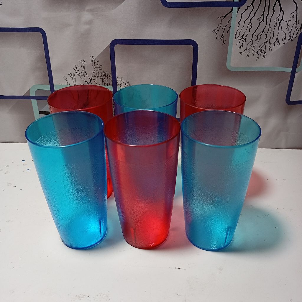 GELAS MINUM 6 pcs Warna Tinggal Biru