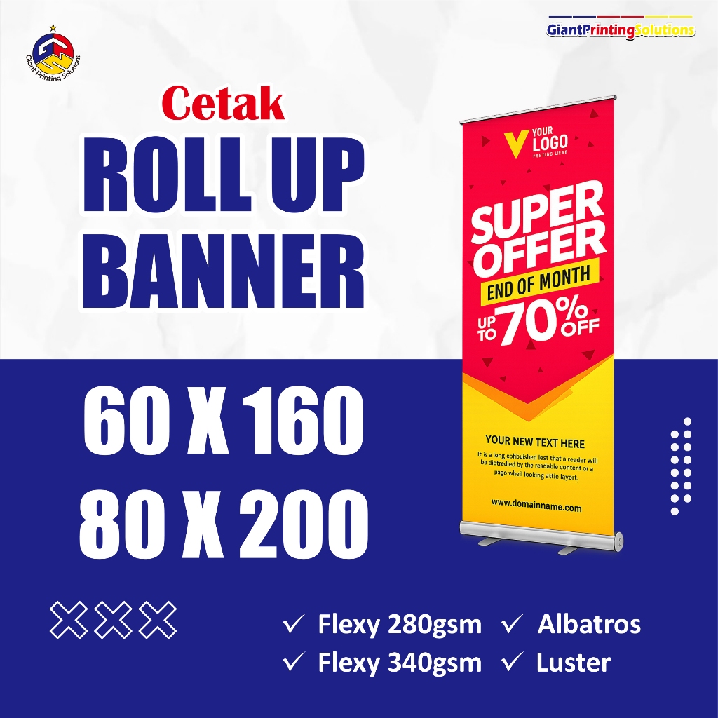 Cetak Roll Up Banner | Roll up Standing  | Cetak Roll Up Banner Custom | Roll Banner 60 x 160 | | Ro