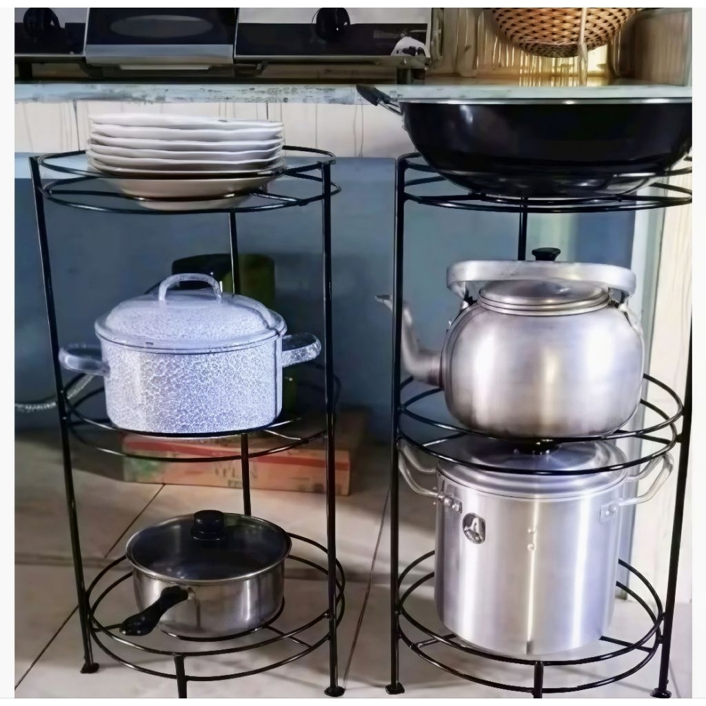 Rak Panci Wajan dan ceret Minimalis Serbaguna Aesthetic