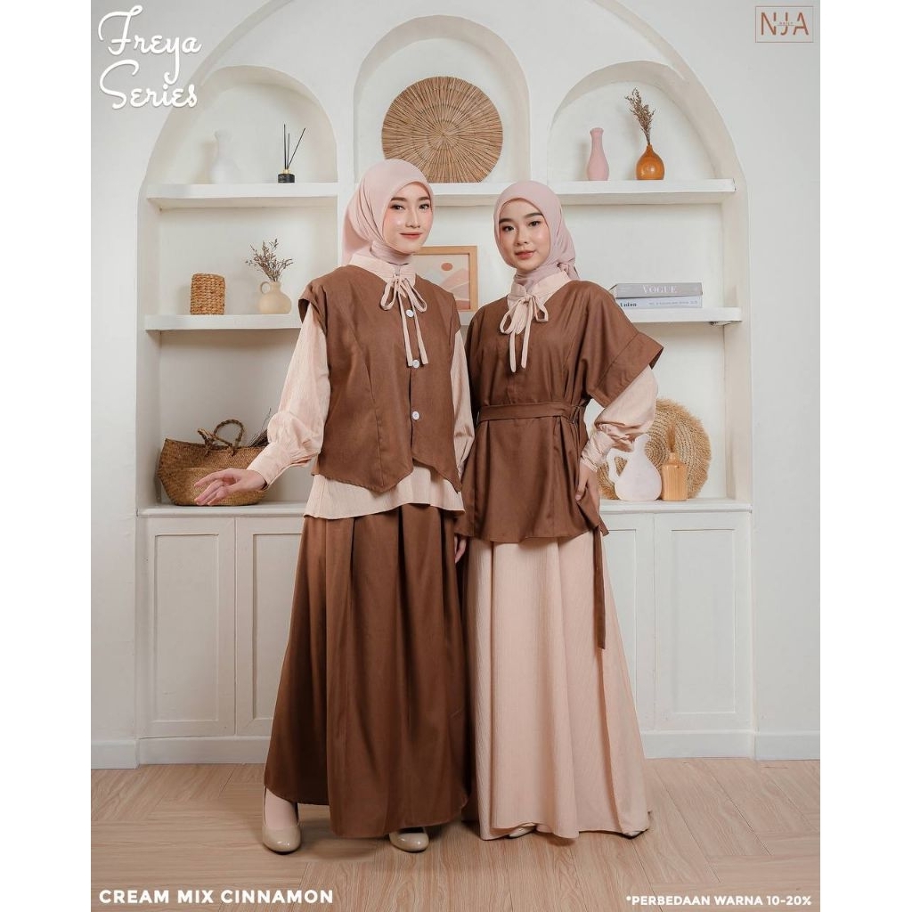 PO‼️[ORDER VIA CHAT-JANGAN CHECK OUT] Gamis & Oneset Perempuan Dewasa Freya Series Dress & One Set b