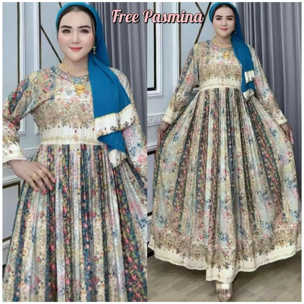 Gamis Hindi Wanita Style India Modern Dres Wanita Elegan Fashion Hindi Terbaru