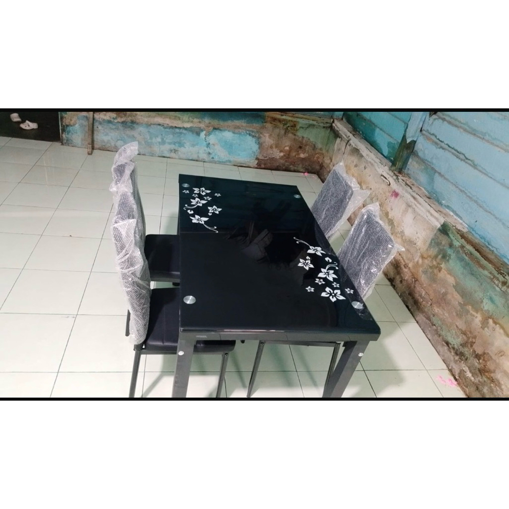 Meja Makan Kaca 4 kursi & 6 kursi