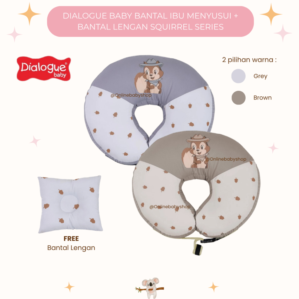 Dialogue Baby Bantal Ibu Menyusui + Bantal Lengan Sequirrel Series