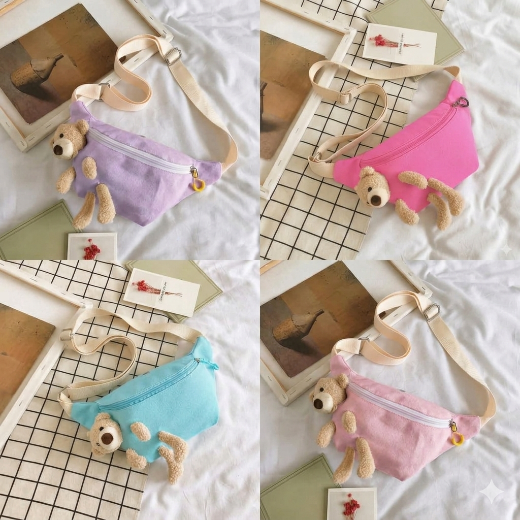Waist Bag Boneka / Tas Pinggang Boneka Lucu / Tas Selempang Boneka Import
