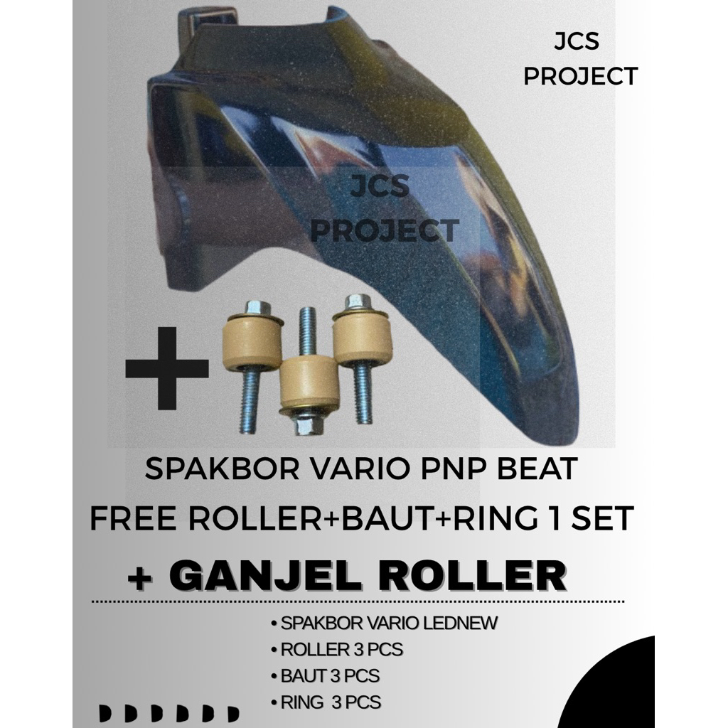 Spakbor Vario Lednew + Ganjel Roller, Baut, Ring Set 3 Pcs Pnp Vario 125/150 All Beat