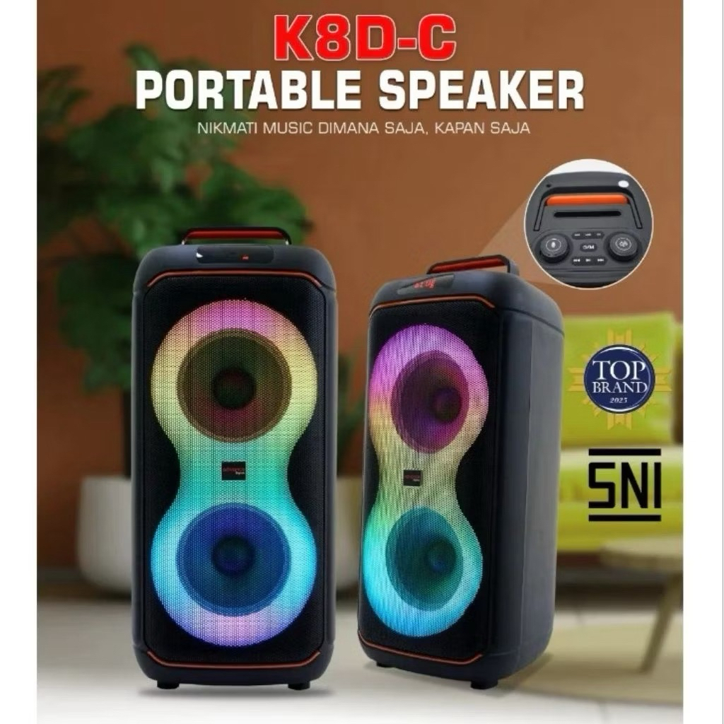Speaker Aktif Portable Advance Double Woofer