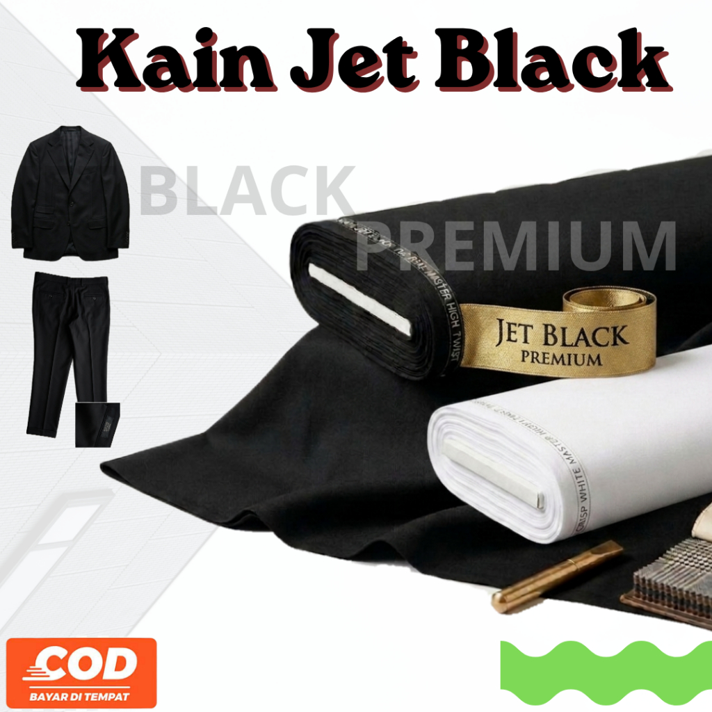 KAIN JET BLACK BAHAN PREMIUM BAHAN JAS CELANA