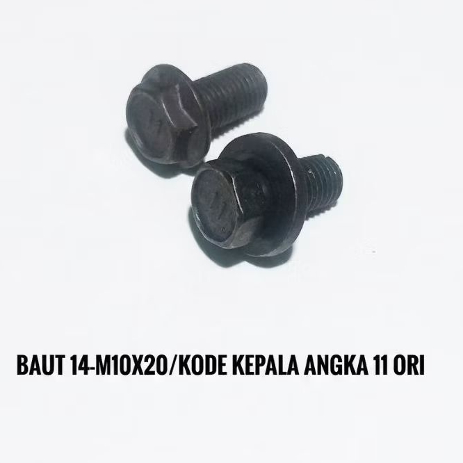 M10×20 Flange bolt HITAM.BAJA (Baut topi)