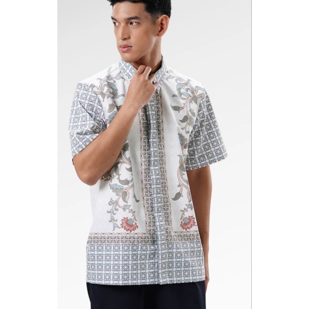 Benang Jarum The Regal Men Shirt Ciel Size XS S M L baju Koko baju lebaran batik