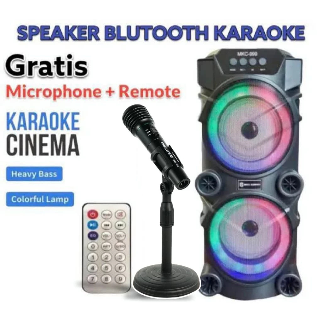 Speaker Bluetooth Speker Besar Jumbo Gede Dengan Mic Karaoke Musik Music Box Wireless