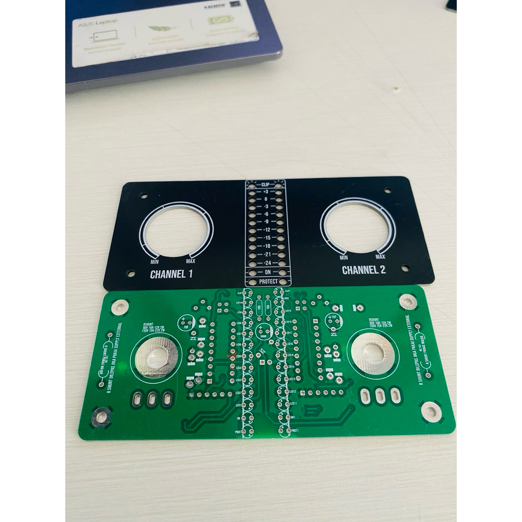 PCB  Dobel Layer Led VU Panel Depan Power Amplifier cocok untuk box N5000 N7000 N9000 atau box  Cust
