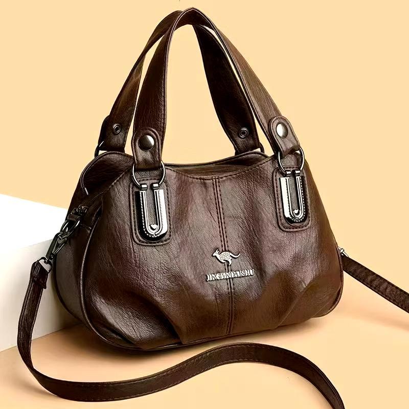 Kangaroo Tas Import Kulit Sapi - Tas Tangan Favorit Ibu Ibu dengan Desain Kapasitas Besar Tali Bahu 