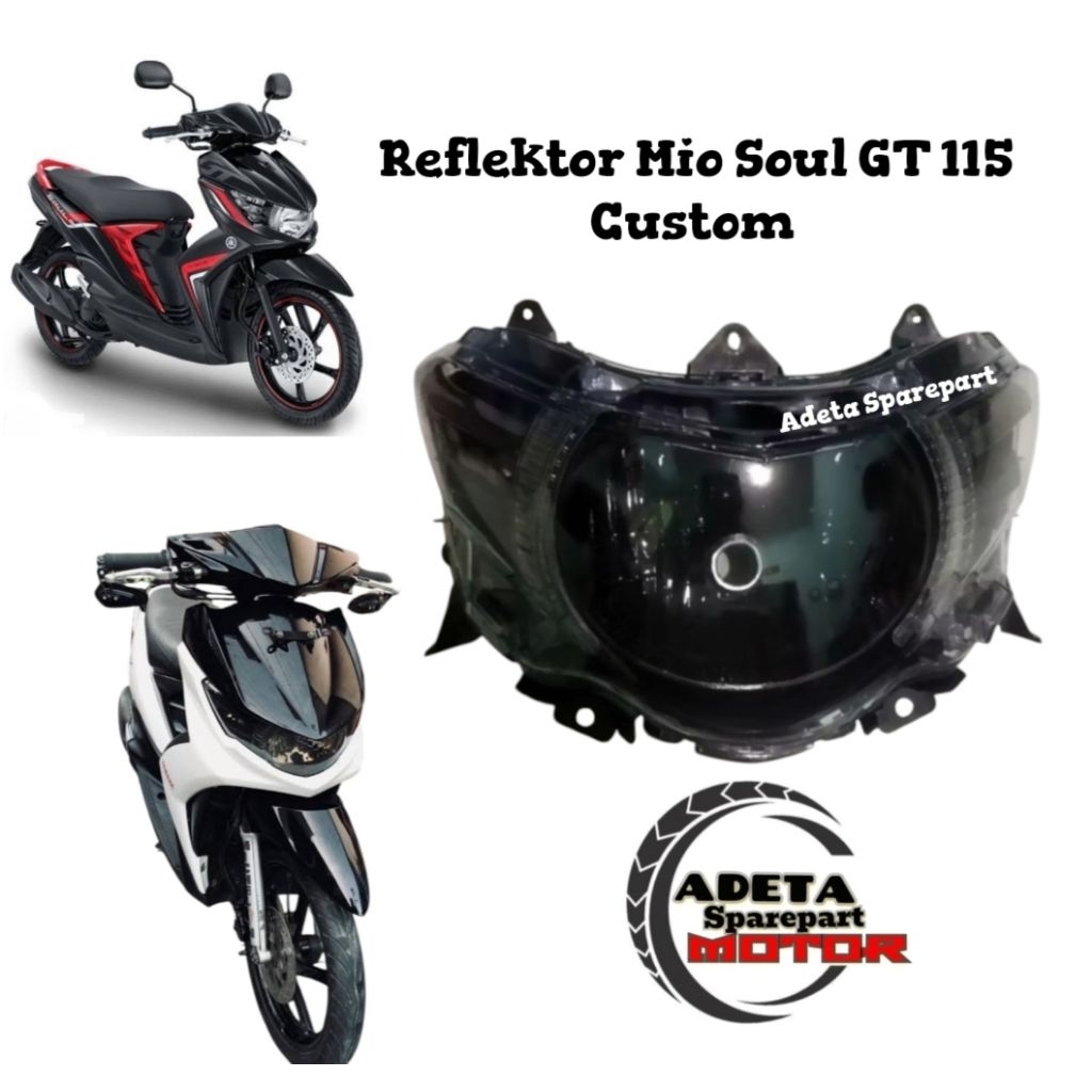 Reflektor Lampu Depan Yamaha MIO Soul GT 115 Custom Smoke Hitam