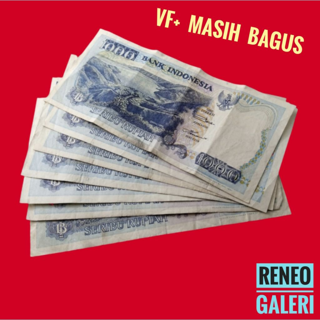 VF+ Asli 1000 Rupiah lompat batu nias tahun 1992 Rp uang kertas kuno duit lama Indonesia original da