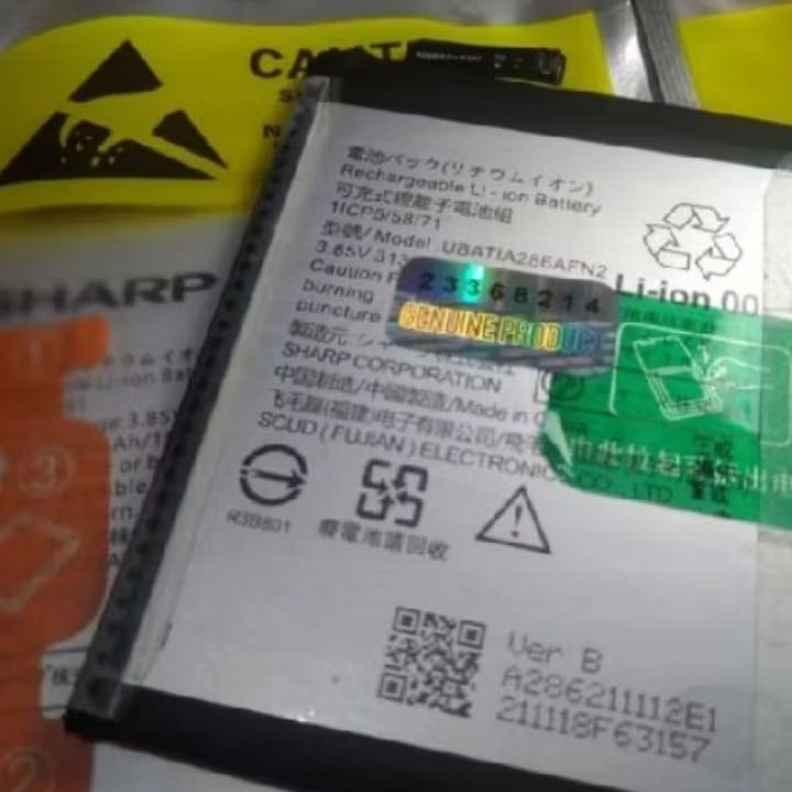 Sharp UBATIA286AFN2 Original 100% GENUINE Batu Batre Battery Baterai Sharp Aquos R2 SH-03K Garansi 3