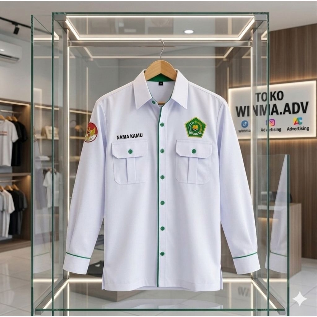 Kemeja Seragam Kementrian Agama Seragam Kemenag Terbaru Desain Logo Dan Free Bordir NamaTimbul