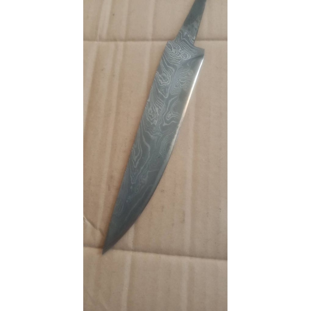Blank Pisau Pamor Damascus/ Balik Mipih