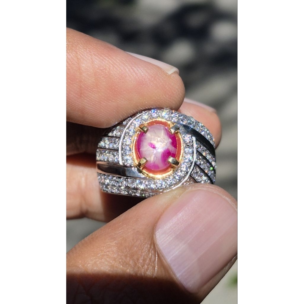 Natural ruby star burma belang Koi windusara 2,27 crt memo WGL lab ada kresnadana dan blue safir cey