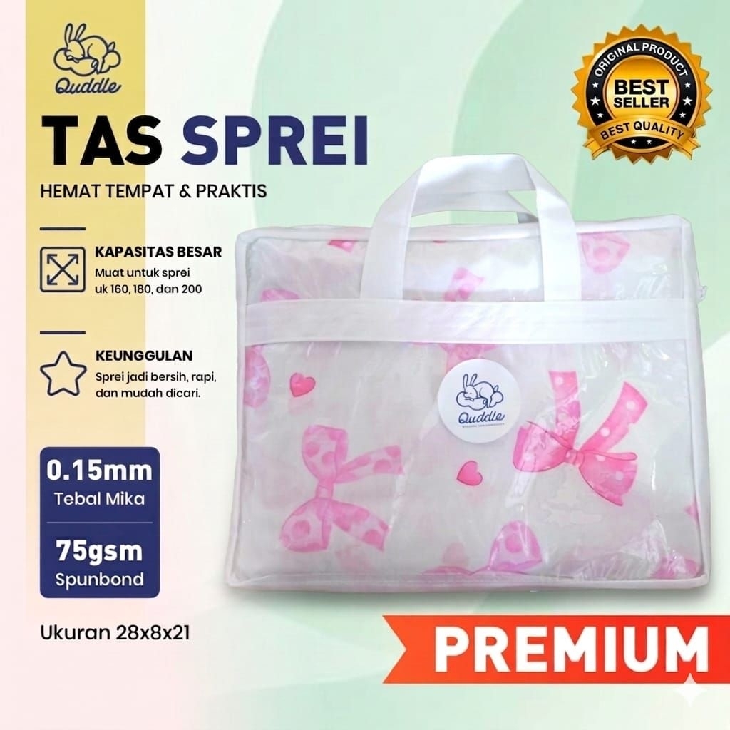 Tas Sprei Aesthetic Premium Tas Mika Resleting Serbaguna Tas Selimut Bulu Grosir