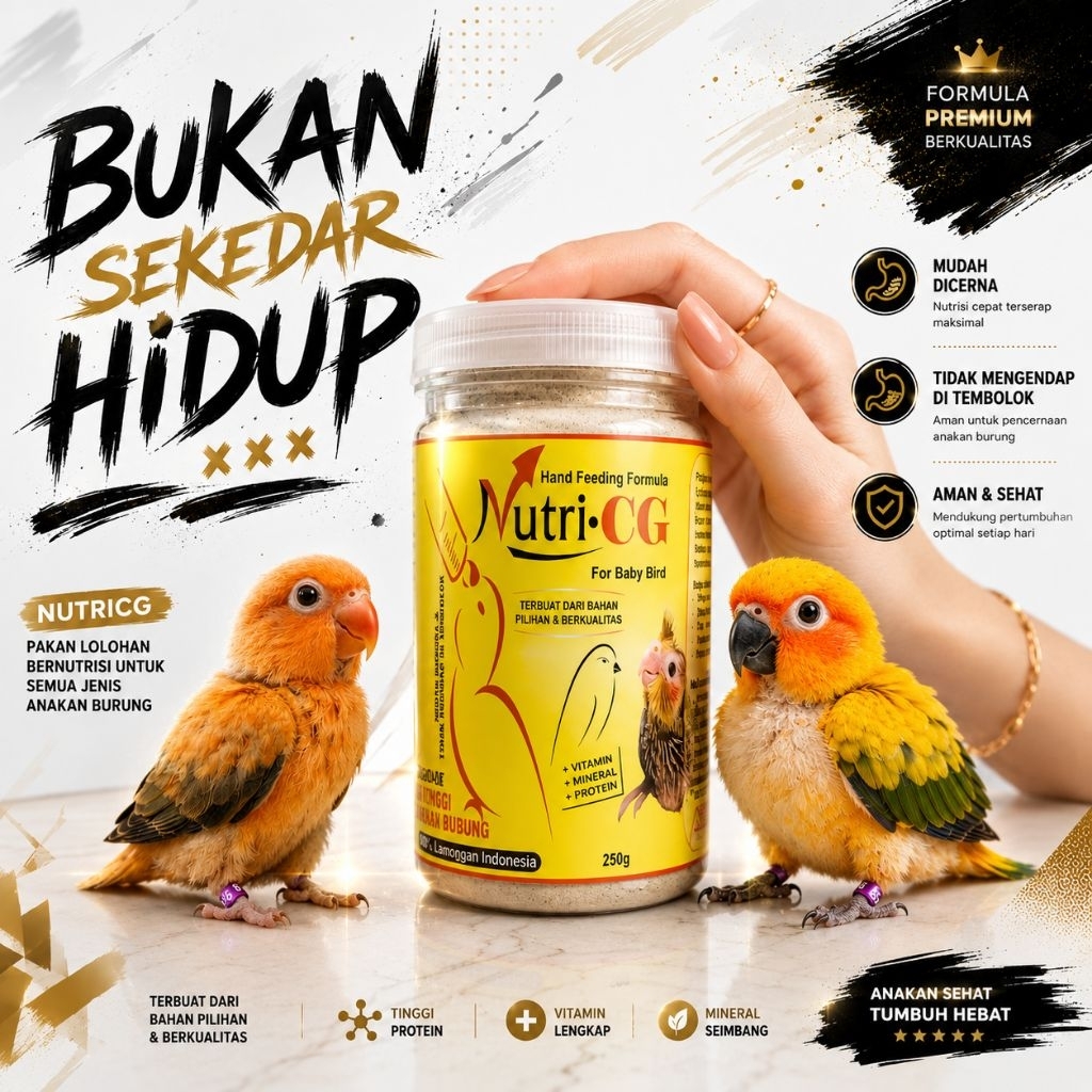 NutriCG Reguler 250g Pakan Lolohan Lovebird Parkit Australia Kenari Sunconure Emprit Zebra Finch