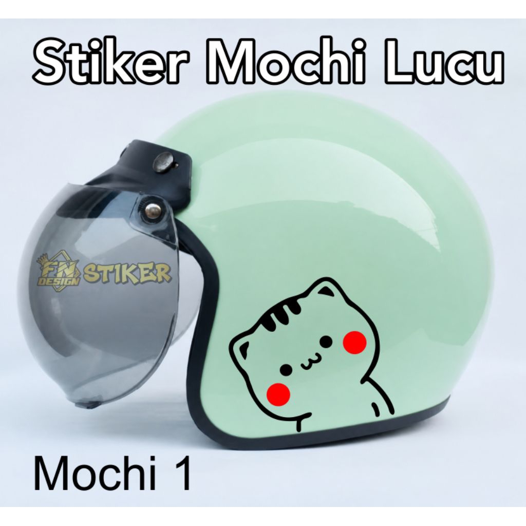 Stiker Cutting Mochi Lucu Viral Unik Stiker Helm Motor Mobil sudah Anti Air dan Tahan Lama
