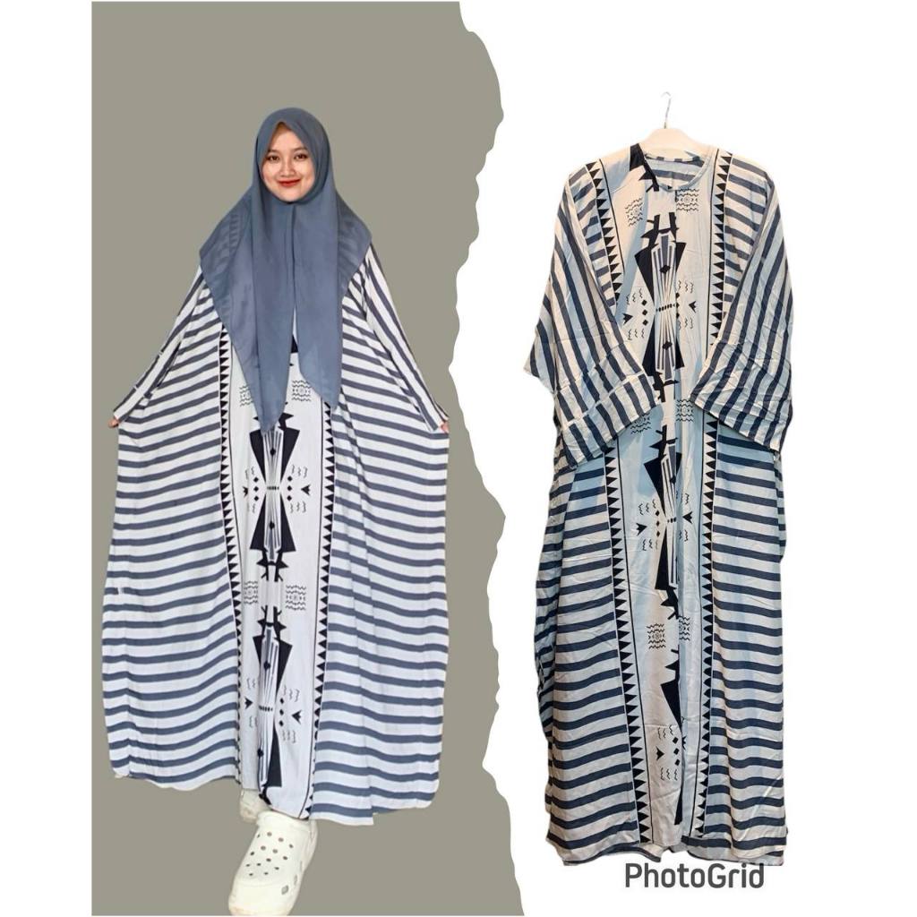Zhafira Kaftan Salur Madeena fashion Kaftan Motif Tsaroya Bahan Rayon Adem Nyaman Tebal Busui Gamis 