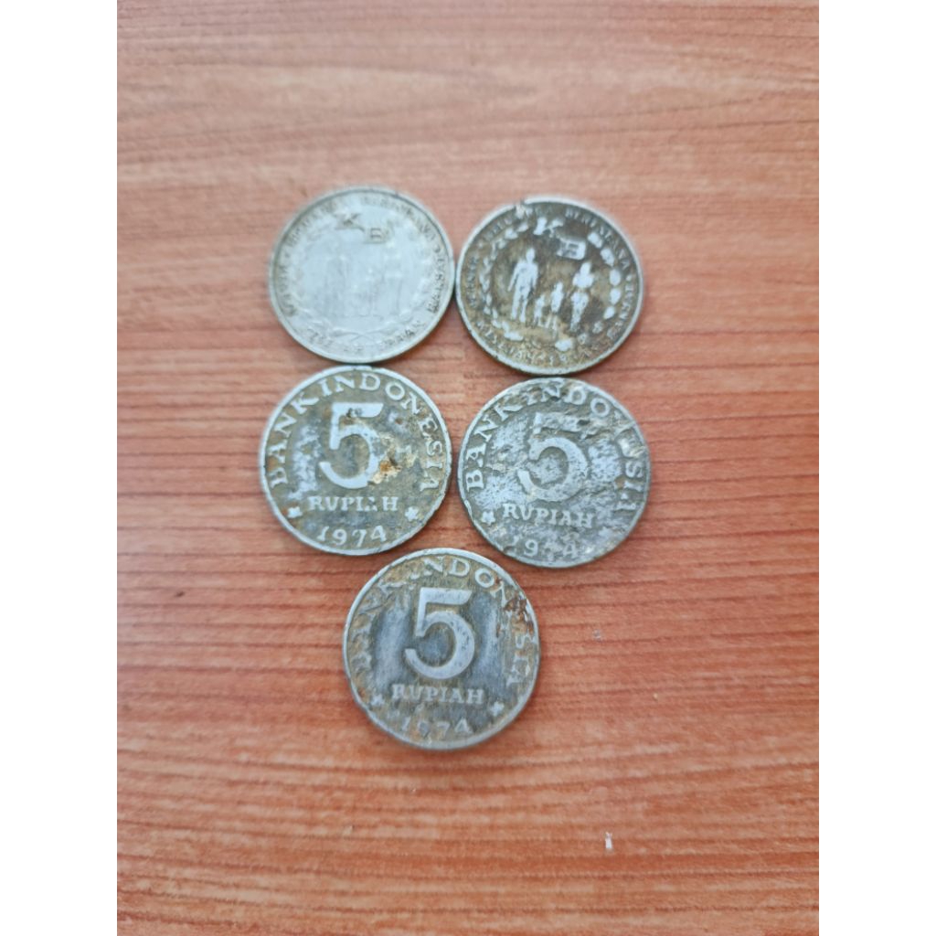 koin 5 rupiah seri kb tahun 1974