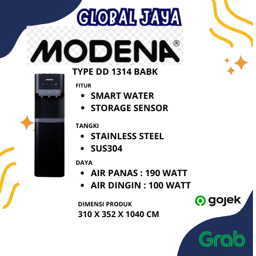 Dispenser Modena DD 1314 BABK Galon Bawah Bottom Loading DD1314 LOW Watt