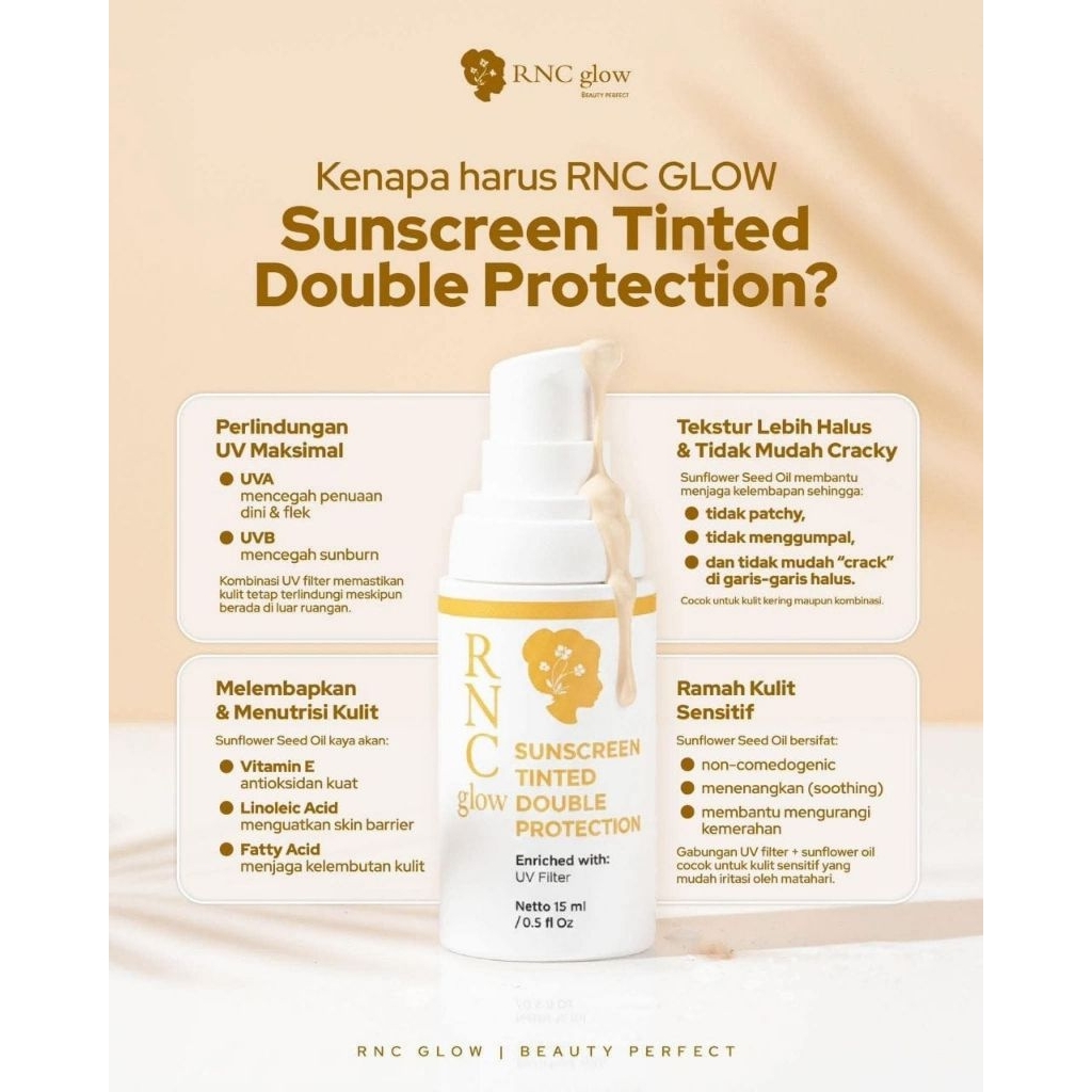 Sunscreen Tinted Double Protection By RNC GLOW BEAUTY PERFECT
