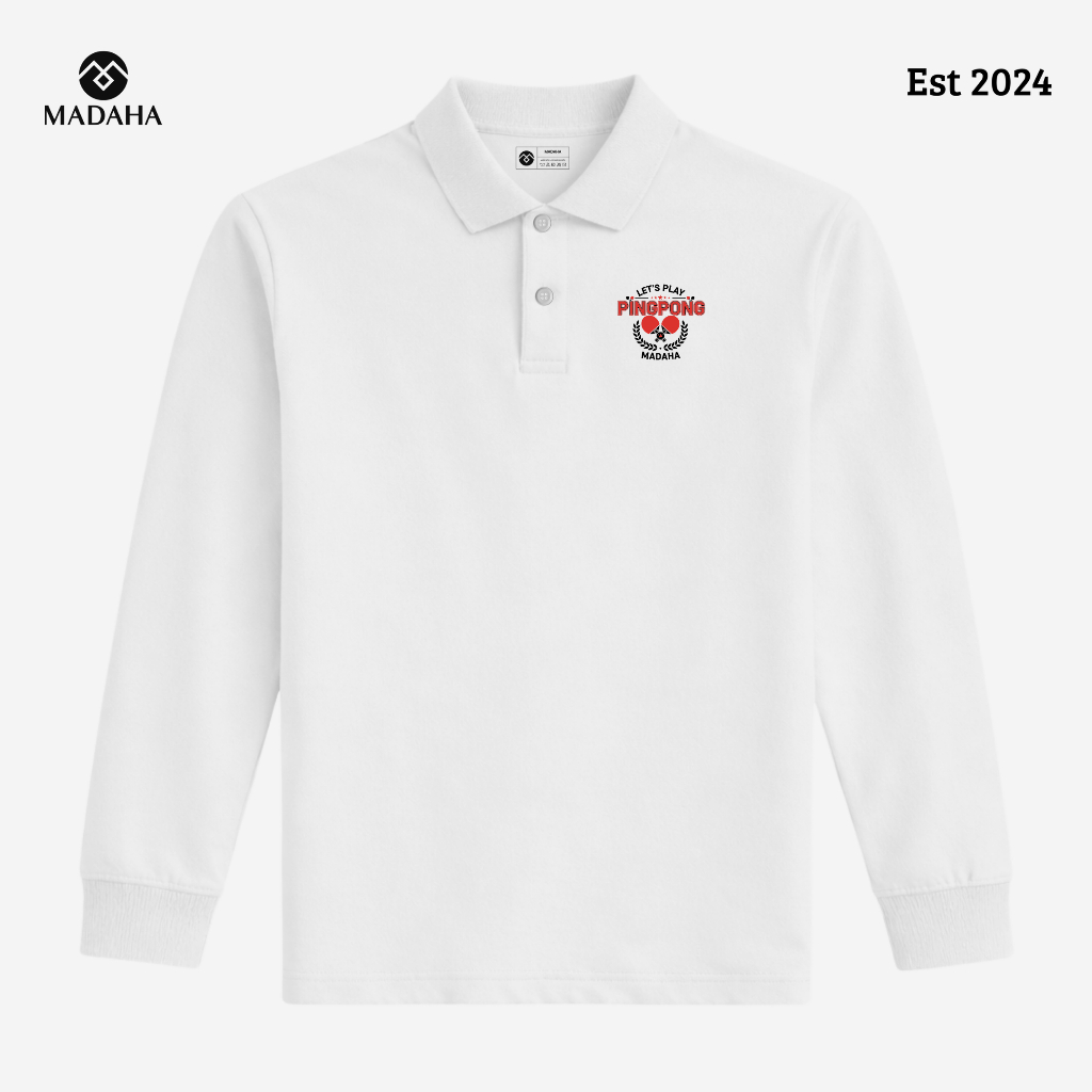 Madaha Polo Shirt Kaos Kerah Lengan Panjang Pingpong Street Table Movement