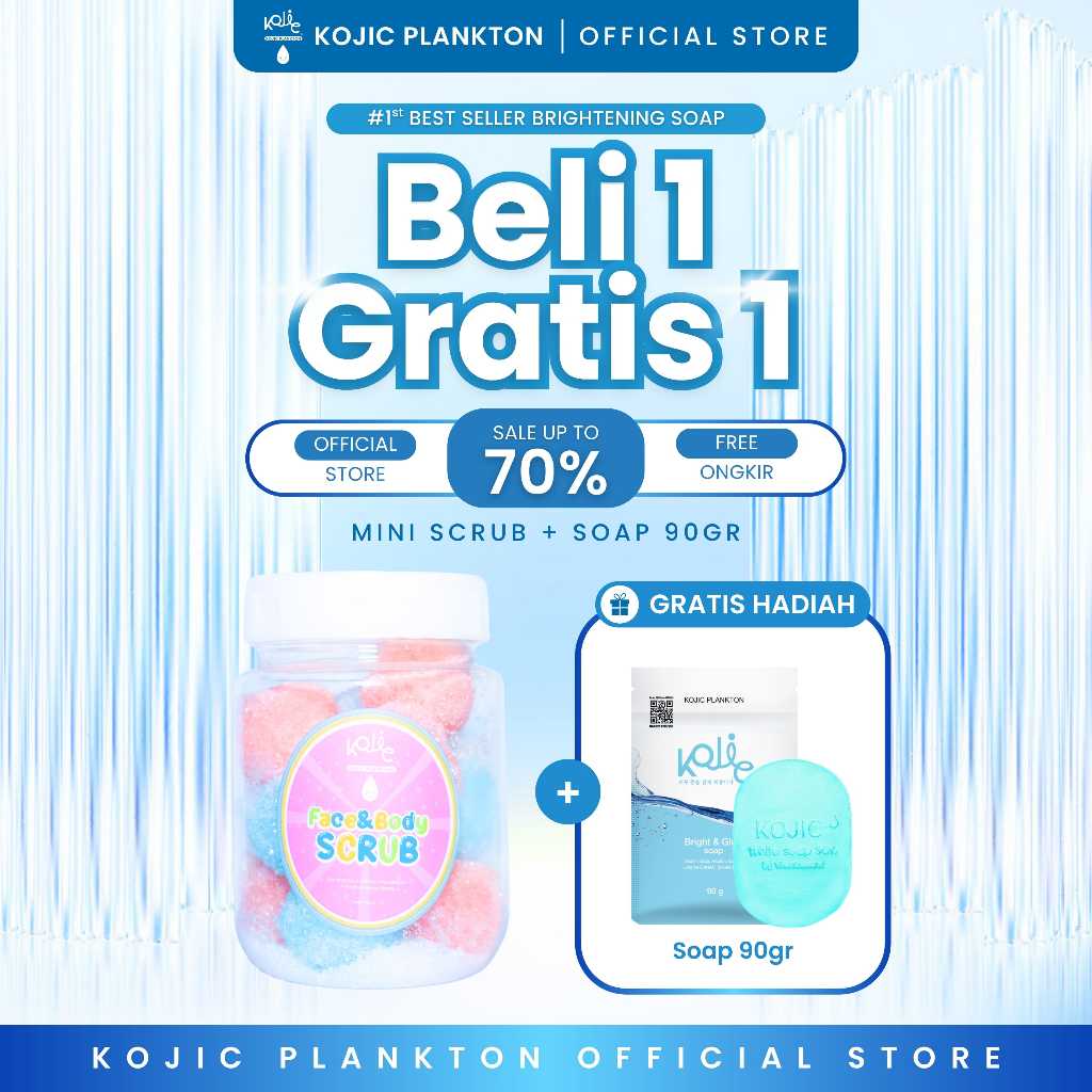 KOJIC PLANKTON - [BUNDLING BOOSTER] UNICORN SCRUB 150GR MINI + BRIGHT & GLOW SOAP 90GR